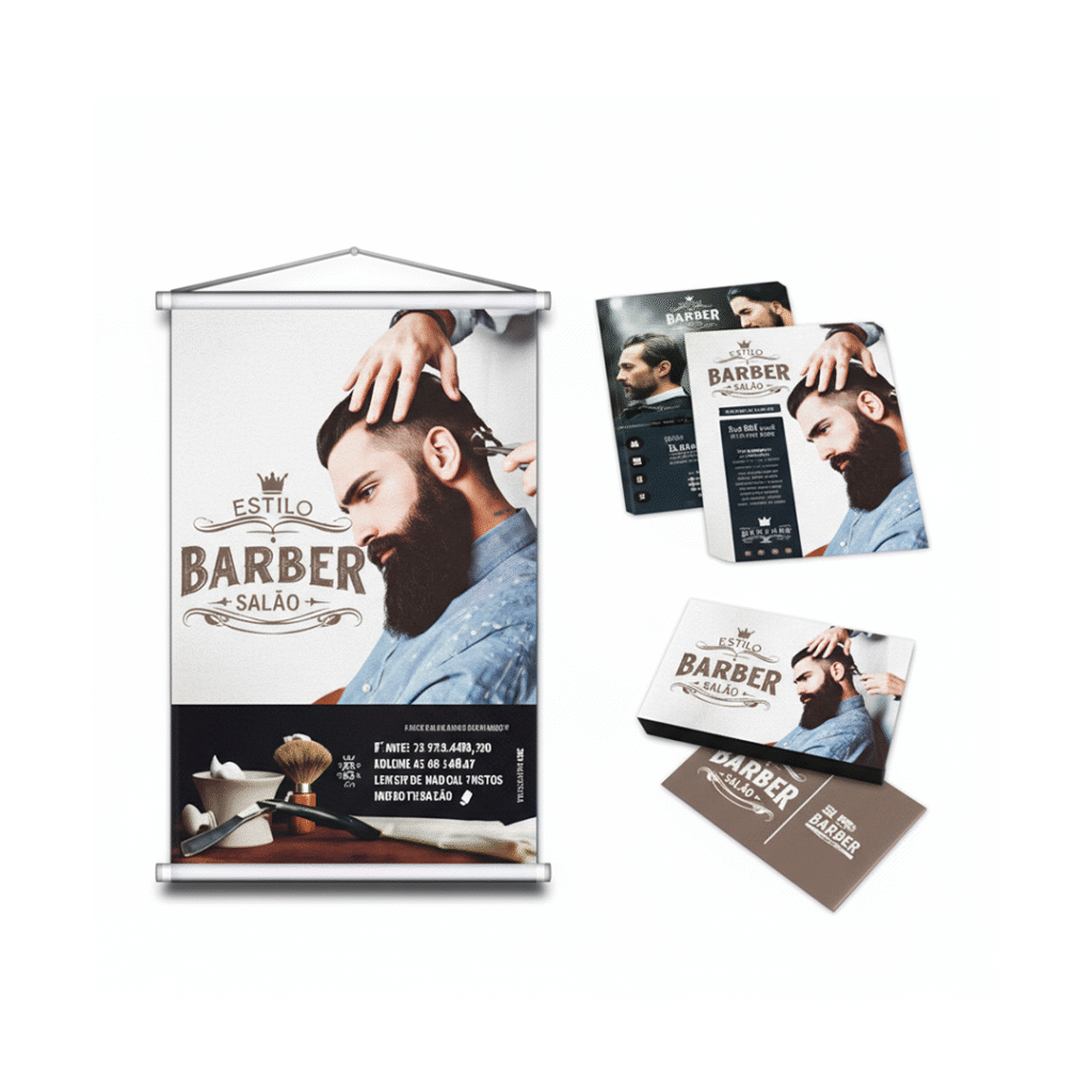 Combo Empresarial Banner + Panfletos + Cartões de Visita