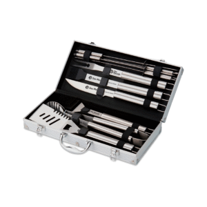 🥤 🛒 Kit churrasco em maleta de alumínio, 10 peças.