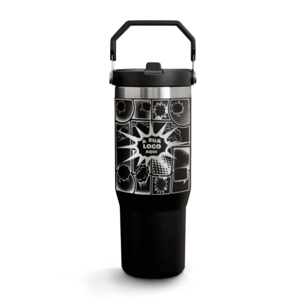 Copos térmicos modelo alça sextavada com tampa 900ml