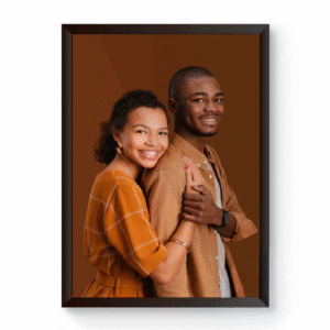 🛒 Moldura com acetato madeira envelopada preta